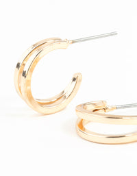 Gold Double Hoop Earrings - link has visual effect only