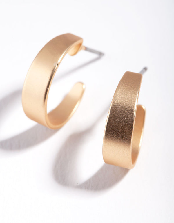 Matte Gold Mini Hoop Earrings