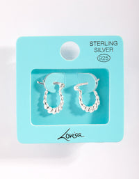 Sterling Silver Mini Twist Creole Earrings - link has visual effect only