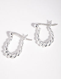 Sterling Silver Mini Twist Creole Earrings - link has visual effect only