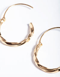 Gold Plated Sterling Silver 13mm Twist Hoop Earrings - link has visual effect only