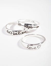 Silver Inspirational Word Ring Pack - link has visual effect only