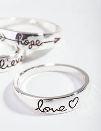 Silver Inspirational Word Ring Pack - link has visual effect only