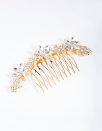 Gold Classic Diamante Flower Comb - link has visual effect only