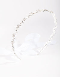 Silver Diamante Flower Tie Halo Headband - link has visual effect only