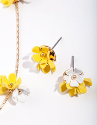 Kids Flower Cluster Necklace & Earrings Set - link has visual effect only