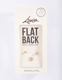 Gold Surgical Steel Fine Flower Flat Back Pack - link has visual effect only