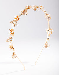 Gold Pearl & Flower Headband - link has visual effect only