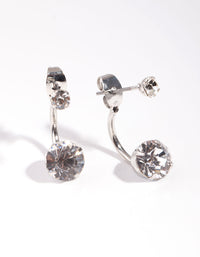 Rhodium Stone Jacket Earrings - link has visual effect only