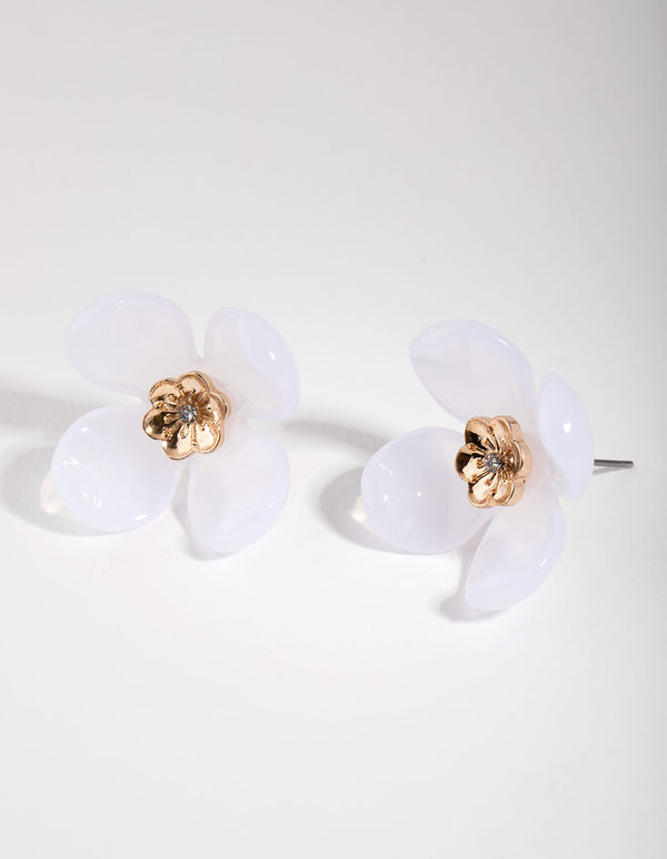 Acrylic Flower Stud Earrings