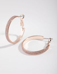 Rose Gold Glitter Hoop Earrings - link has visual effect only