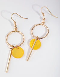 Gold Mini Disc Drop Earrings - link has visual effect only