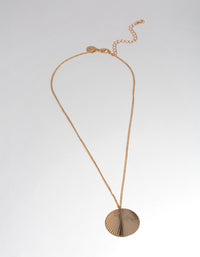 Gold Textured Coin Drop Necklace - link has visual effect only