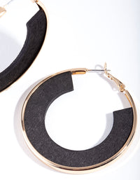 Gold Black Inner Hoop Earrings - link has visual effect only