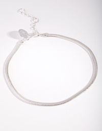 Silver Plated Snake Chain Anklet - link has visual effect only