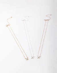 Mixed Metal Diamante Cross Necklace Pack - link has visual effect only