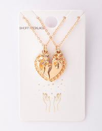 Gold Best Friend Half Heart Necklace Pack - link has visual effect only