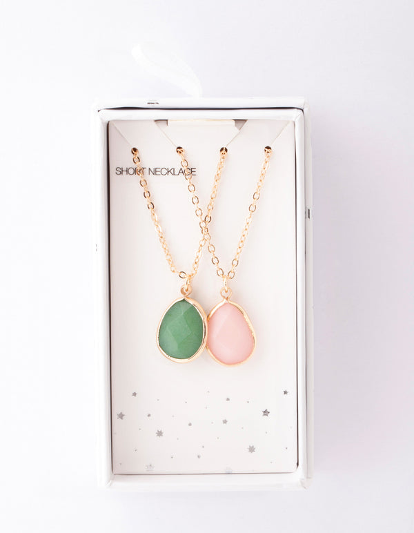 Gold Large Semi Precious Necklace Pack