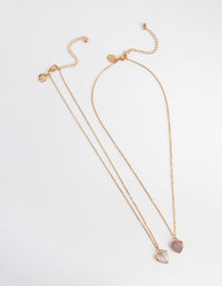 Gold Grey Semi-Precious Necklace Pack - link has visual effect only