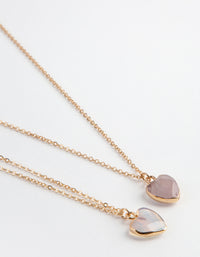 Gold Grey Semi-Precious Necklace Pack - link has visual effect only