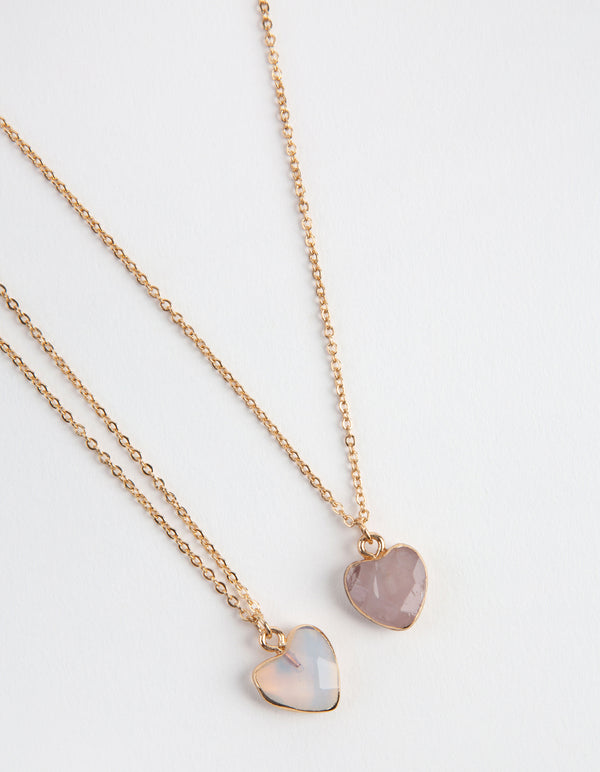 Gold Grey Semi-Precious Necklace Pack