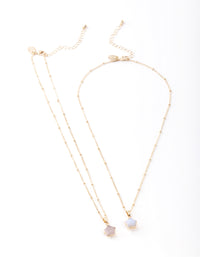 Gold Semi Precious Star Necklace Pack - link has visual effect only