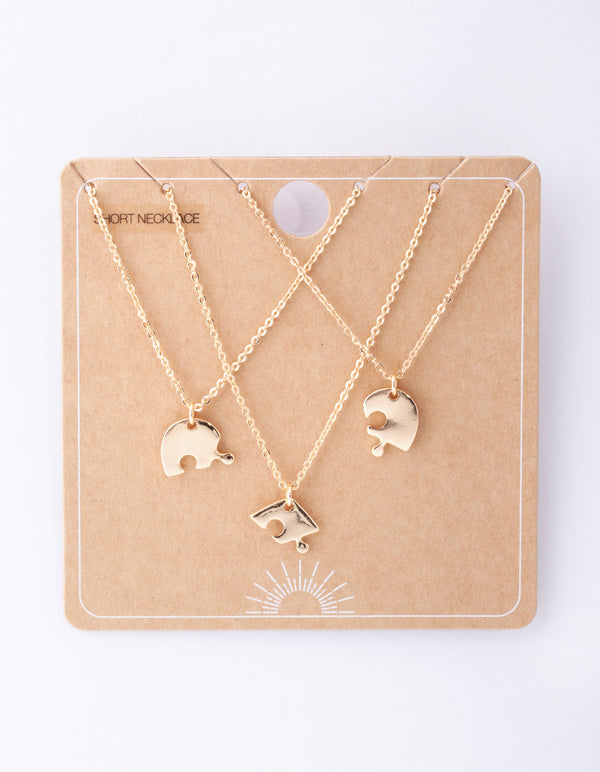 Gold Puzzle Necklace Pack