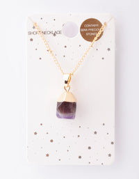 Gold Purple Semi Precious Stone Necklace - link has visual effect only