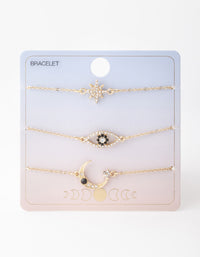 Gold Star & Moon Bracelet Pack - link has visual effect only