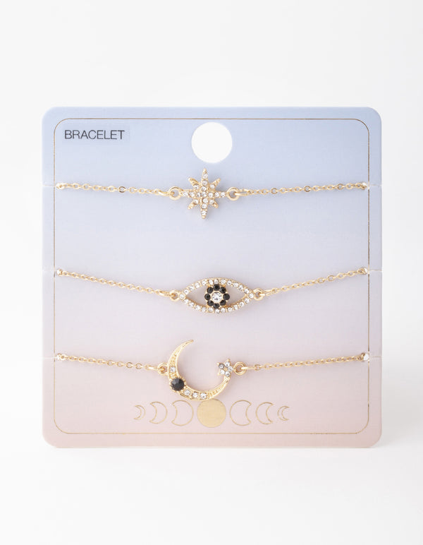 Gold Star & Moon Bracelet Pack