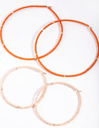 Gold Beaded Graduating Hoop Earring Pack - link has visual effect only