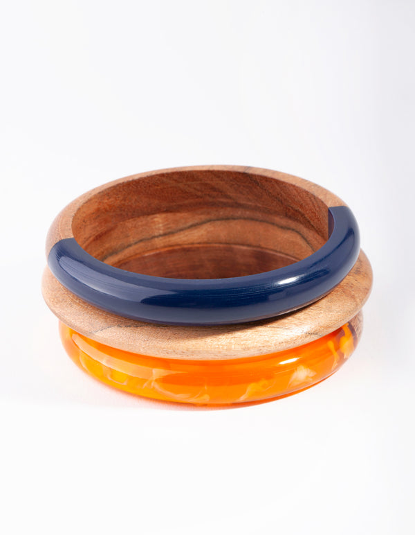 Wooden Spliced Bangle Pack