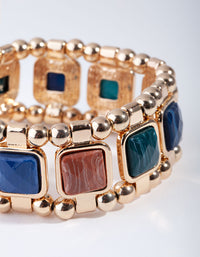 Gold Square Stone Bracelet - link has visual effect only