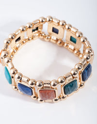 Gold Square Stone Bracelet - link has visual effect only