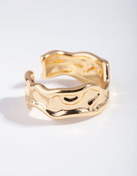 Gold Plated Molten Adjustable Ring - link has visual effect only