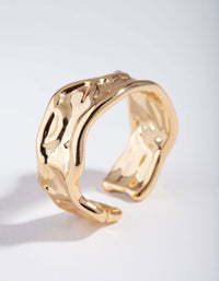 Gold Plated Molten Adjustable Ring - link has visual effect only