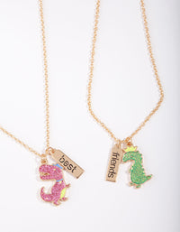 Kids Gold Dinosaur Best Friend Necklace - link has visual effect only