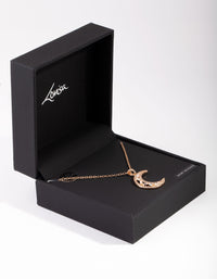 Gold Cubic Zirconia Crescent Diamante Necklace - link has visual effect only