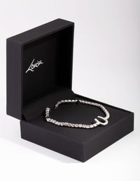 Silver Horse Shoe Cup Chain Bracelet - link has visual effect only