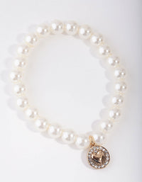 Plastic Diamante Heart Pearl Bracelet - link has visual effect only