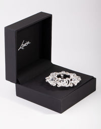 Silver Regal Circle Diamante Broach - link has visual effect only