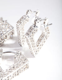 Silver Pave Diamante Triangle Earring Pack - link has visual effect only