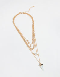 Gold Stone Layer Pendant Necklace - link has visual effect only