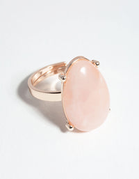 Rose Gold Large Pink Oval Stone Ring - link has visual effect only