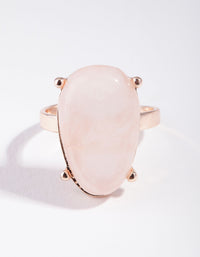 Rose Gold Large Pink Oval Stone Ring - link has visual effect only