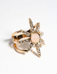 Gold Diamante Sun Burst Ring - link has visual effect only