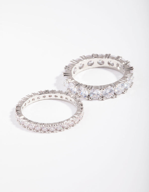 Silver Cubic Zirconia Ring Set