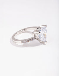 Silver Cubic Zirconia Heart Engagement Ring - link has visual effect only