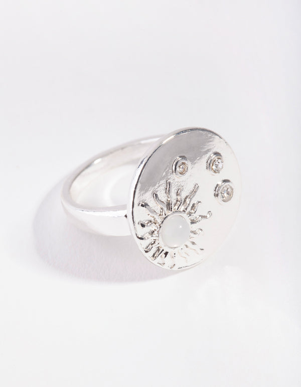 Silver Shield Sun Ring