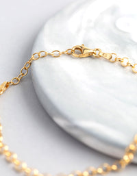 Gold Plated Sterling Silver Rolo Chain Bracelet - link has visual effect only